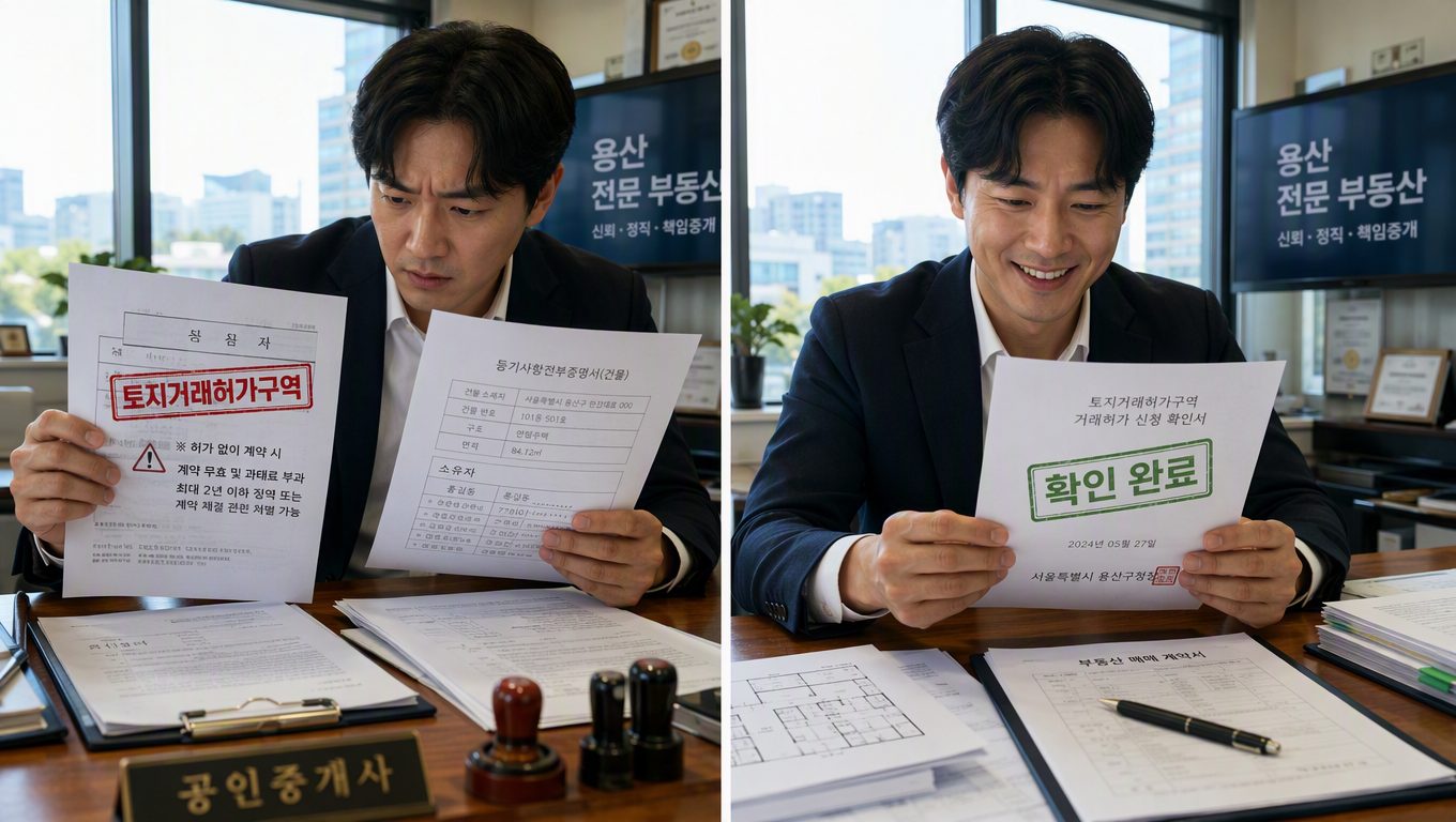 용산 재개발 구역 빌라 계약 전 토지거래허가 확인과 법적 위험