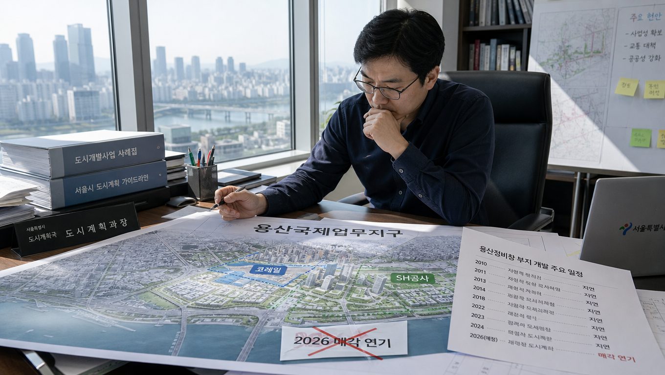 오세훈 용산국제업무지구 계획과 토지 매각 중단 영향