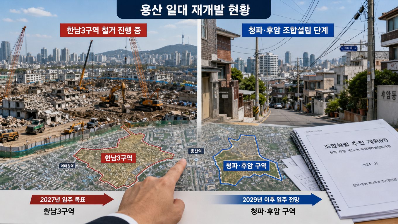 용산 재개발 구역별 진행 단계와 예상 입주 시기