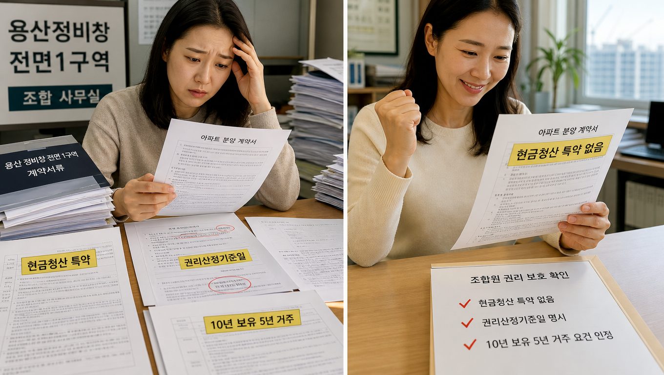용산 재개발 아파트 사면 현금청산될 수도 있나요?